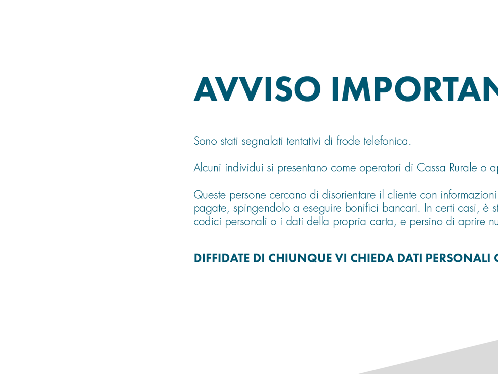 Attenzione: segnalazione tentativi di frode